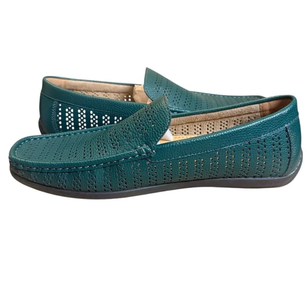 Montique Men's Green Weave Pattern Fashion Loafers Shoes Size 9.5 S22